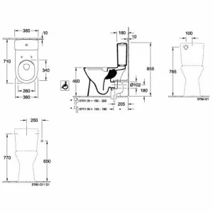 Villeroy & Boch V&B Spülkasten O.NOVO Zulauf Seitlich Oder Von Hinten Weiß 6