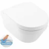 Villeroy & Boch Architectura WC, Spülrandlos, Tiefspüler, Verdeckte Befestigung, DirectFlush + WC-Deckel Softclose (SetArchitectura2) 5