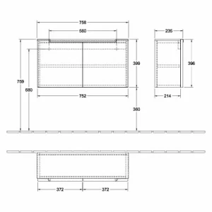 Villeroy & Boch Subway 2.0 Sideboard Mit 2 Türen Truffle Grey Chromfarbig Glänzend White 10