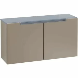 Villeroy & Boch Subway 2.0 Sideboard Mit 2 Türen Truffle Grey Chromfarbig Glänzend White 12