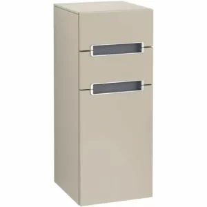 Villeroy & Boch Subway 2.0 Seitenschrank Mit 1 Tür Und 2 Schubladen Rechts Soft Grey Silberfarbig Matt White 6