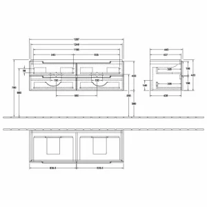 Villeroy & Boch Subway 2.0 Waschtischunterschrank Mit 4 Auszügen Für Doppelwaschtisch Truffle Grey Silberfarbig Matt 7