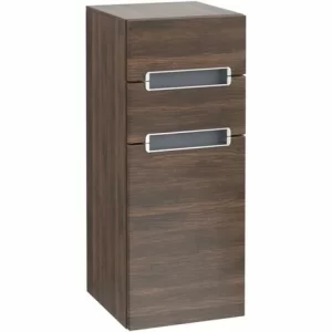 Villeroy & Boch Subway 2.0 Seitenschrank Mit 1 Tür Und 2 Schubladen Links Arizona Oak Chromfarbig Glänzend Grey 6