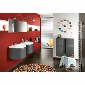 Villeroy & Boch Subway 2.0 Seitenschrank Mit 1 Tür Und 1 Auszug Rechts Glossy Grey Chromfarbig Glänzend White 10