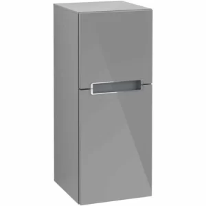 Villeroy & Boch Subway 2.0 Seitenschrank Mit 1 Tür Und 1 Auszug Rechts Glossy Grey Chromfarbig Glänzend White 12