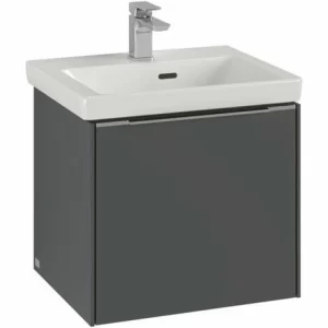 Villeroy & Boch Subway 3.0 Waschtischunterschrank 473mm Mit 1 Auszug Graphite Ohne Beleuchtung Aluminium Glänzend 12