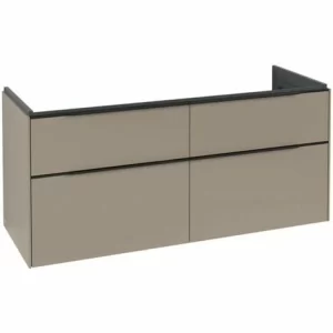 Villeroy & Boch Subway 3.0 Waschtischunterschrank XL 1272mm Mit 4 Auszügen Taupe Mit Beleuchtung Volcano Black 7