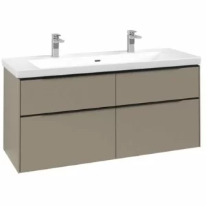 Villeroy & Boch Subway 3.0 Waschtischunterschrank XL 1272mm Mit 4 Auszügen Taupe Mit Beleuchtung Volcano Black 9
