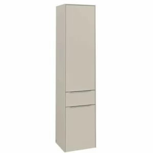 Villeroy & Boch Subway 3.0 Hochschrank Mit 2 Türen Und 1 Auszug Links Cashmere Grey Aluminium Glänzend 6