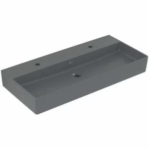 Villeroy & Boch Memento 2.0 Waschtisch 100 Cm Ungeschliffen Mit 2 Hahnlöchern Ohne Überlauf Graphite Mit CeramicPlus Beschichtung 8