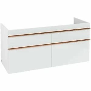Villeroy & Boch Venticello Waschtischunterschrank XL 1253mm Mit 4 Auszügen Für Doppelwaschtisch Glass Glossy White Copper 7