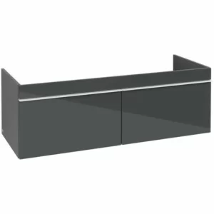 Villeroy & Boch Venticello Waschtischunterschrank 1253mm Mit 2 Auszügen Für Doppelwaschtisch Glass Glossy Grey Weiß 7