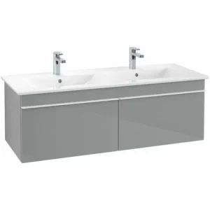 Villeroy & Boch Venticello Waschtischunterschrank 1253mm Mit 2 Auszügen Für Doppelwaschtisch Glass Glossy Grey Weiß 9