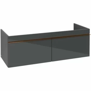 Villeroy & Boch Venticello Waschtischunterschrank 1253mm Mit 2 Auszügen Für Doppelwaschtisch Glass Glossy Grey Copper 7