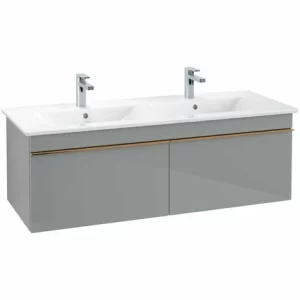 Villeroy & Boch Venticello Waschtischunterschrank 1253mm Mit 2 Auszügen Für Doppelwaschtisch Glass Glossy Grey Copper 9