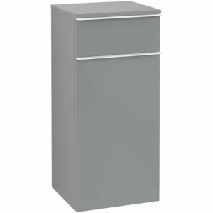 Villeroy & Boch Venticello Seitenschrank Mit 1 Tür Und 1 Schublade Links Glass Glossy Grey Weiß 6