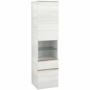 Villeroy & Boch Venticello Hochschrank Mit 1 Tür, 2 Auszügen Und 1 Offenem Fach Mittig Links White Wood Copper 6