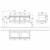 Villeroy & Boch Venticello Waschtischunterschrank 1257mm Mit 2 Auszügen Für 2 Aufsatzwaschtische Glossy Grey Copper 11